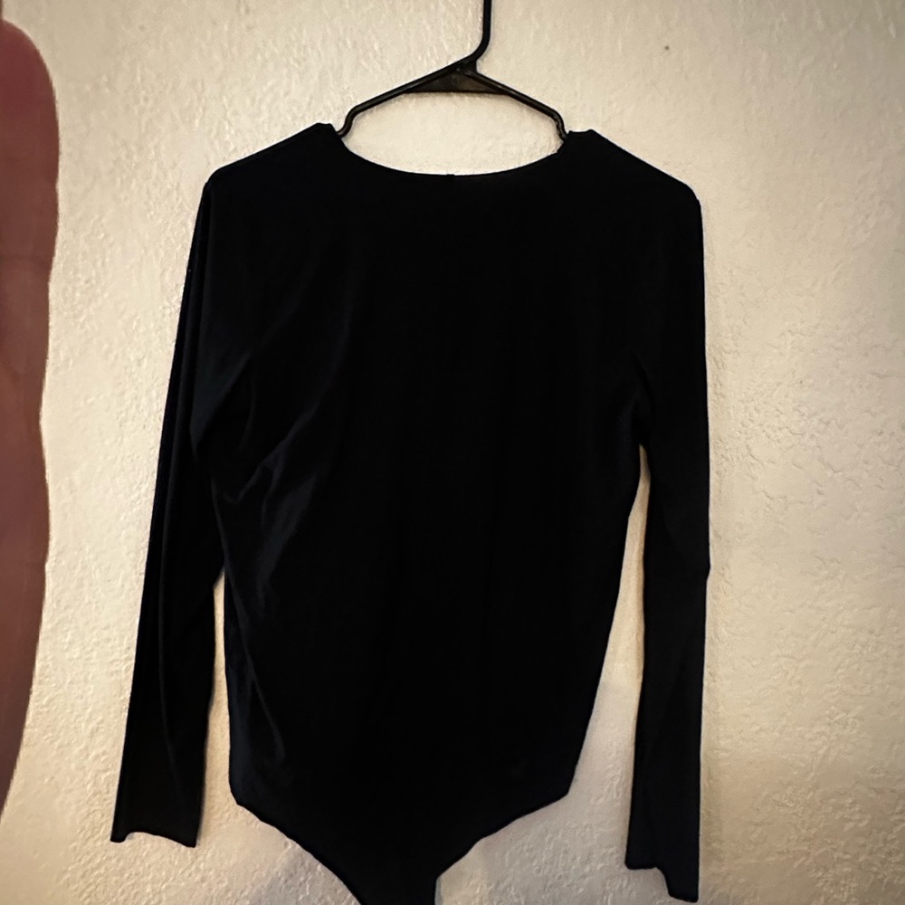 Commando Black Long-Sleeve V-Neck Bodysuit - Picture 4 of 4